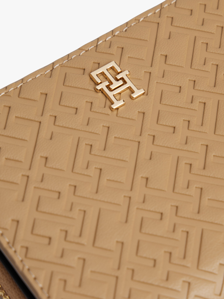 Brown TH Monogram Zip-Around Flap Wallet  Women