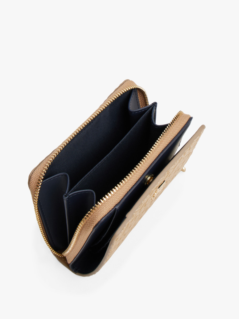 Brown TH Monogram Zip-Around Flap Wallet  Women