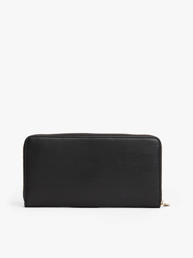 Black TH Monogram Zip-Around Wallet  Women