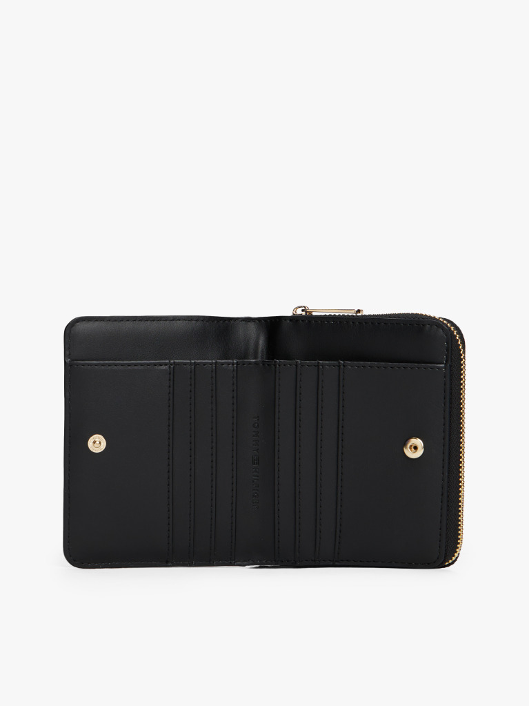 Black TH Icon Medium Quilted Wallet  Women