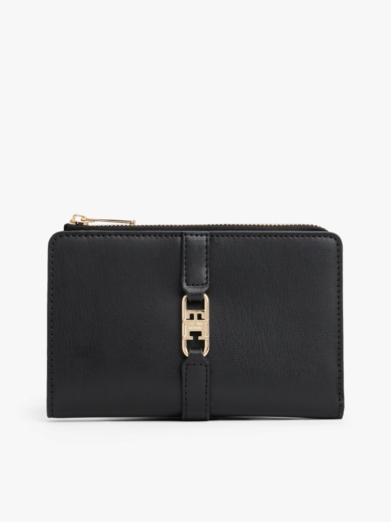 Black TH Monogram Bifold Wallet  Women