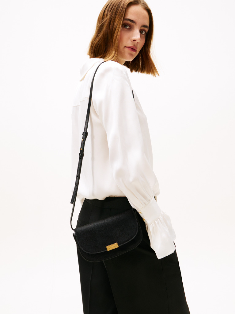 Black Leather Crossbody Bag  Women