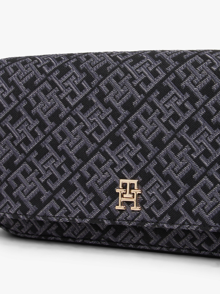 Black Hilfiger Icon Jacquard Crossbody Bag  Women