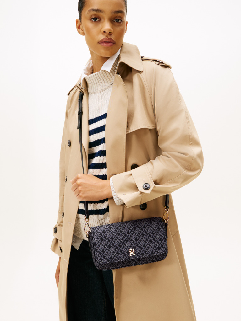 Black Hilfiger Icon Jacquard Crossbody Bag  Women