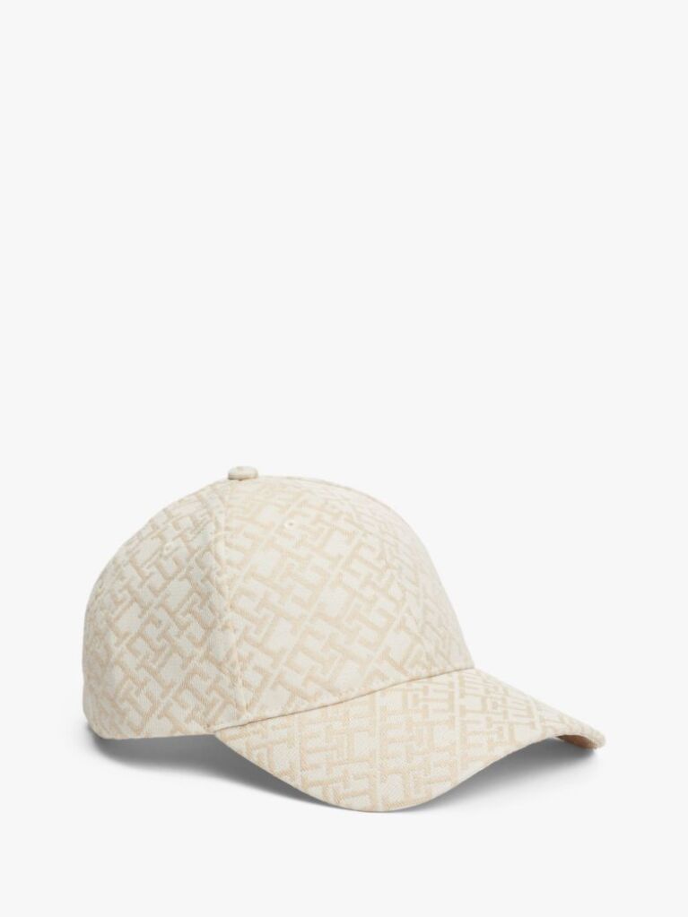 Beige TH Monogram Jacquard Baseball Cap  Women