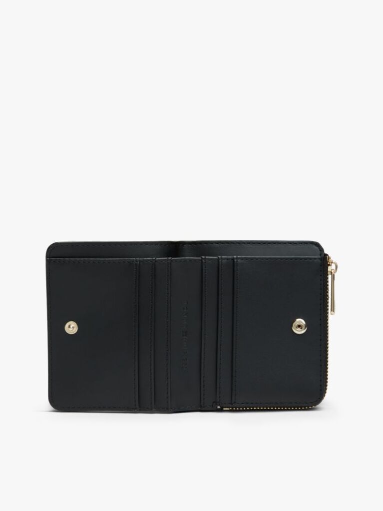 Black TH Flag Compact Zip-Around Wallet  Women
