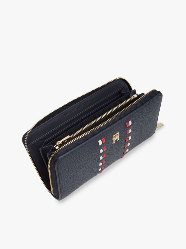 Blue Hilfiger Icon Signature Tape Zip-Around Wallet  Women
