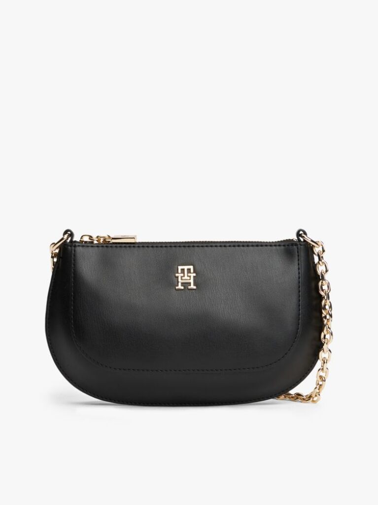 Black TH Monogram Chain Strap Crossbody Bag  Women