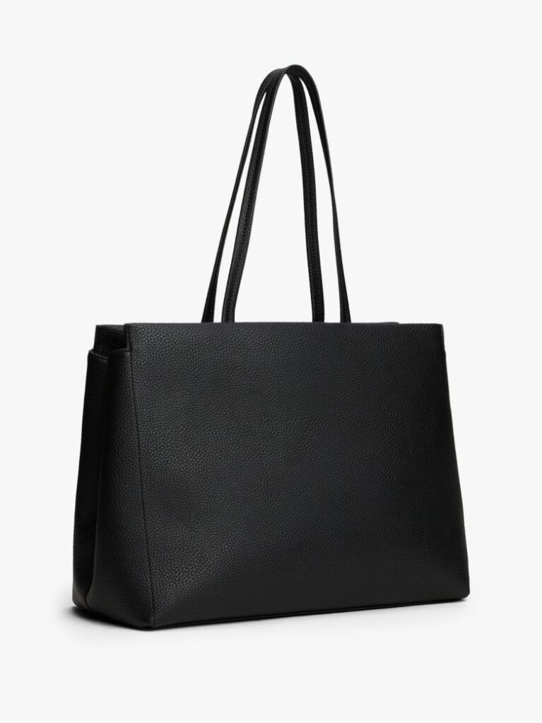 Black Signature Tape Tote  Women