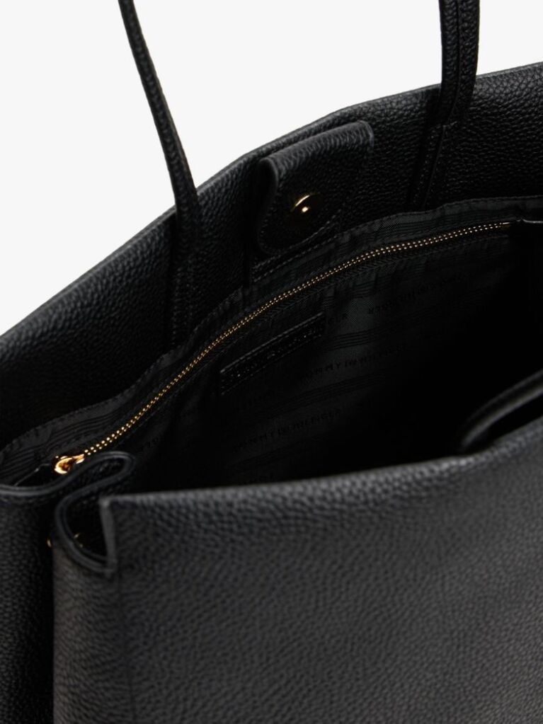 Black Signature Tape Tote  Women