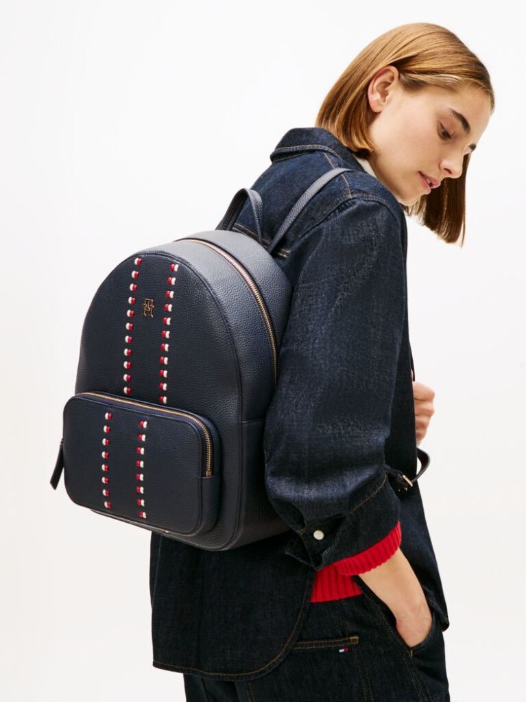 Blue Tonal Signature Tape Backpack  Women