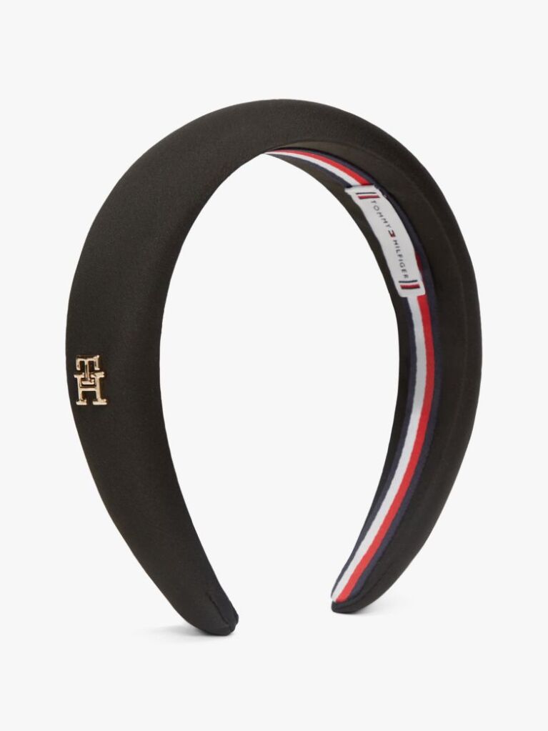 Black Chic TH Monogram Satin Headband  Women