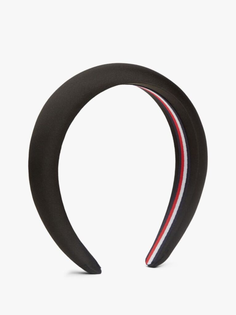 Black Chic TH Monogram Satin Headband  Women