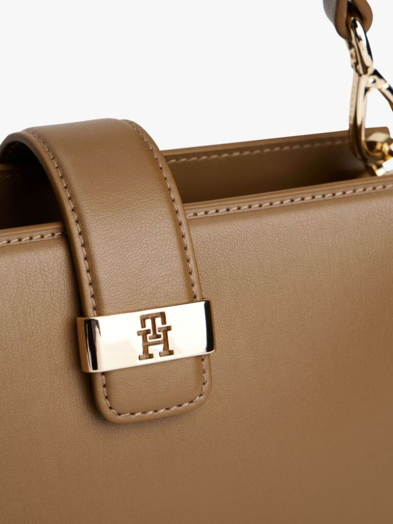 Brown Heritage TH Monogram Plaque Satchel  Women