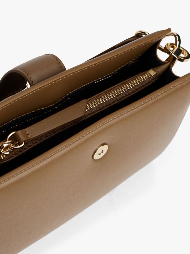 Brown Heritage TH Monogram Plaque Satchel  Women