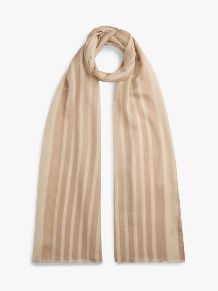 Beige Chic TH Monogram Rectangular Scarf  Women