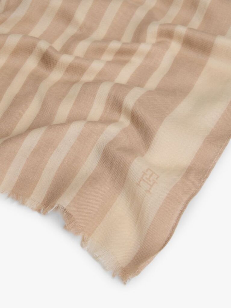 Beige Chic TH Monogram Rectangular Scarf  Women