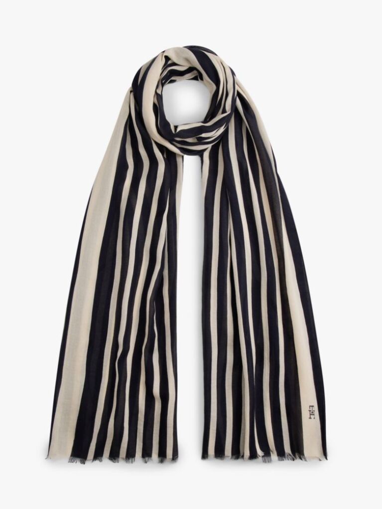Blue Chic TH Monogram Rectangular Scarf  Women