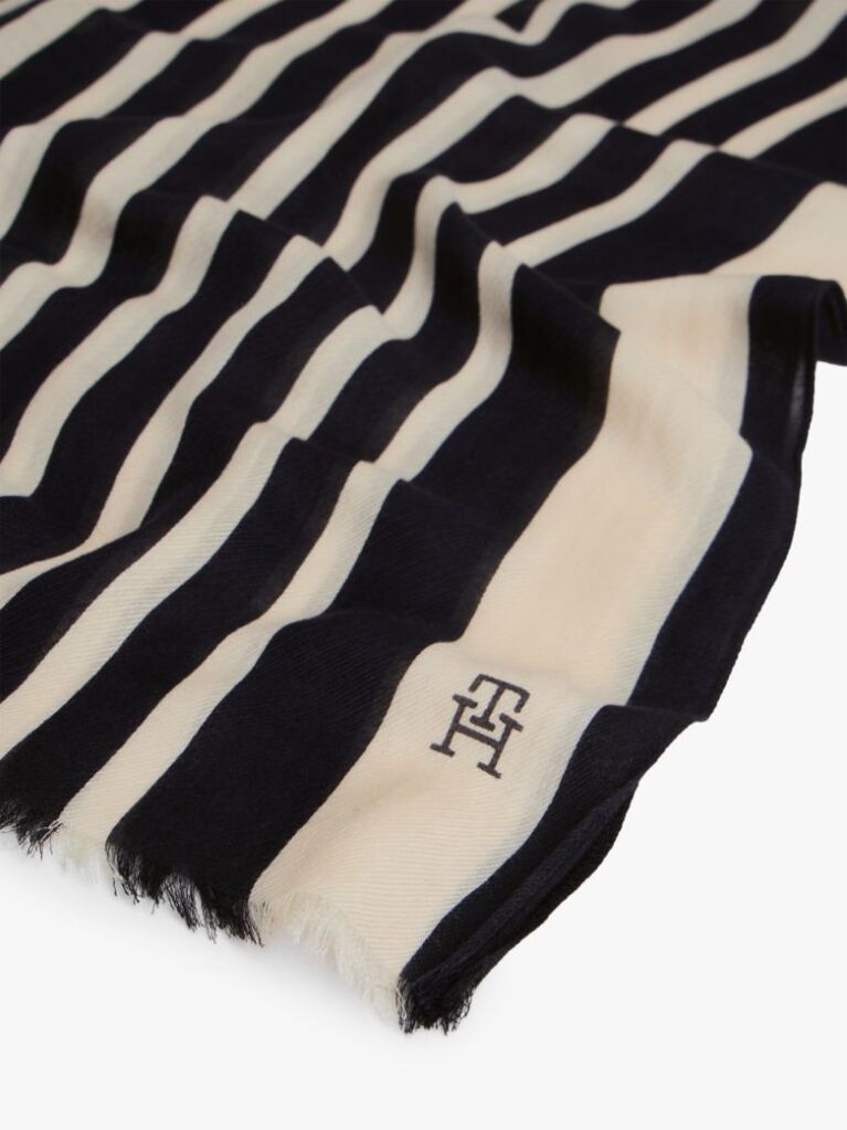 Blue Chic TH Monogram Rectangular Scarf  Women
