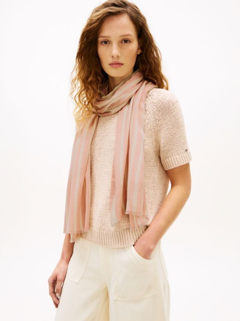 Multi Chic TH Monogram Rectangular Scarf  Women