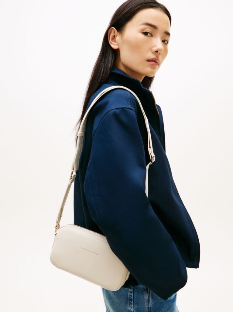 Beige Essential Debossed Crossbody Camera Bag  Women
