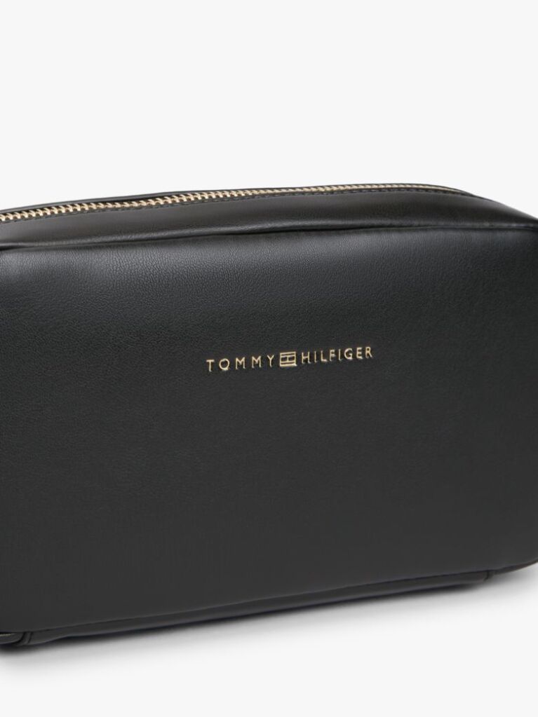 Black Essential Debossed Crossbody Camera Bag  Women