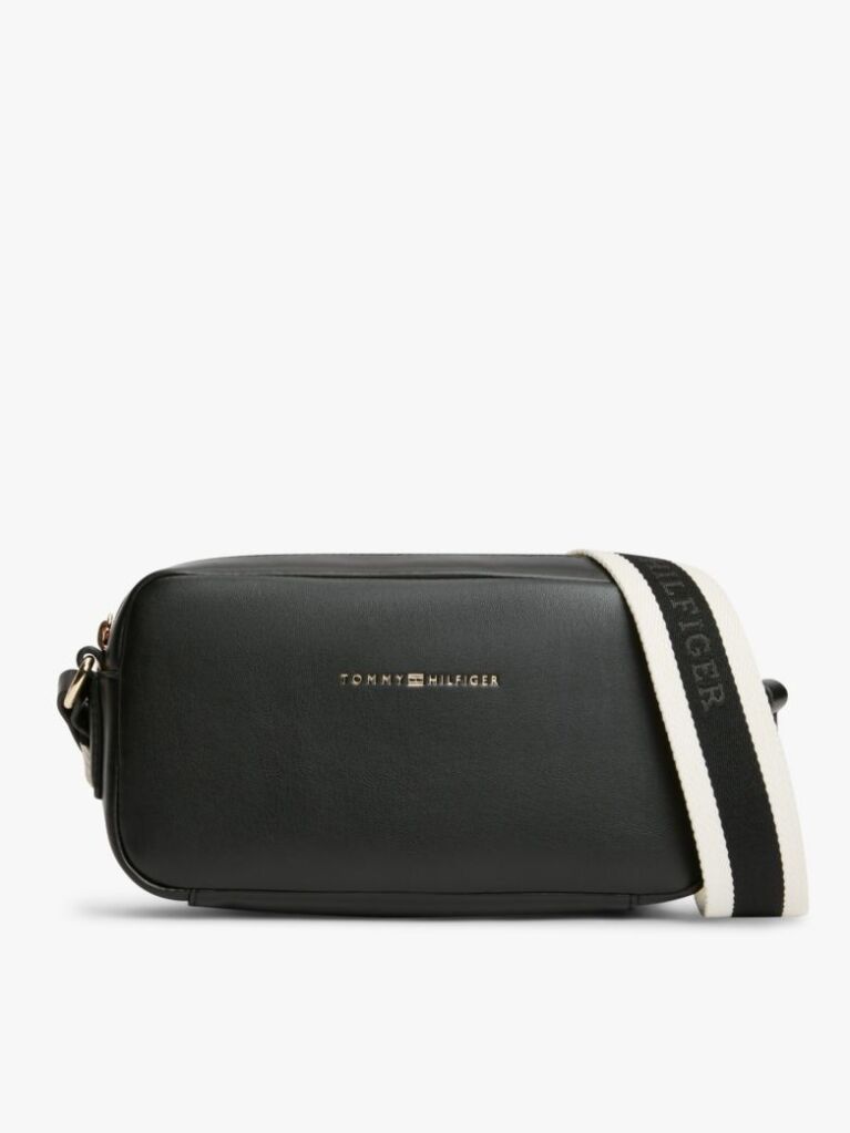Black Essential Debossed Crossbody Camera Bag  Women