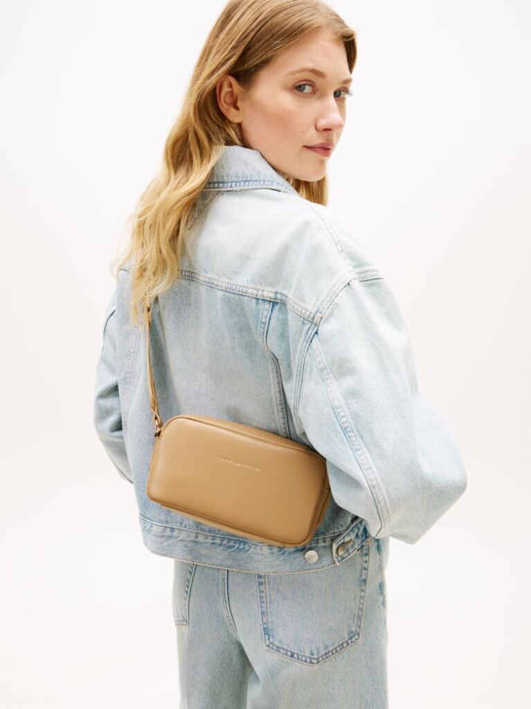 Brown Essential Debossed Crossbody Camera Bag  Women