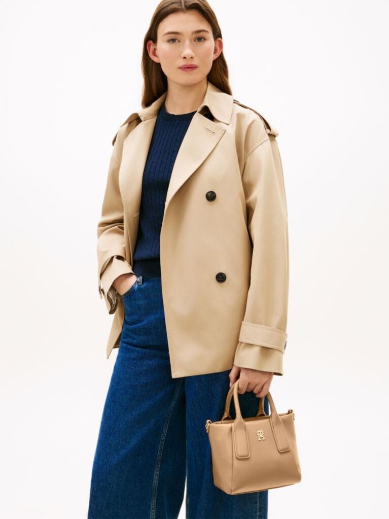Brown Essential Metallic Logo Crossbody Tote Bag  Women
