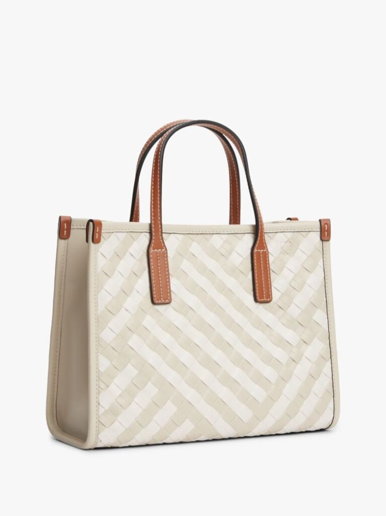 Beige City Woven Crossbody Tote Bag  Women