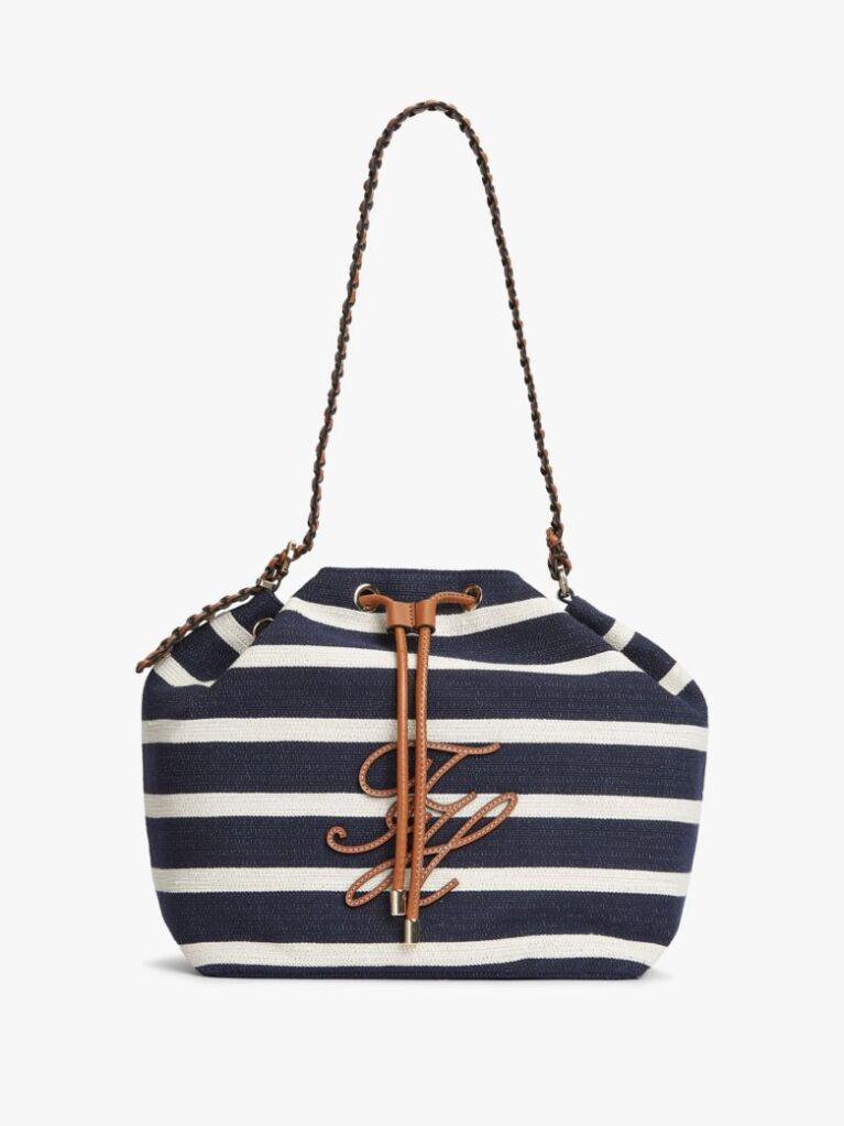 Multi Stripe Logo Adjustable Bucket Bag  Women