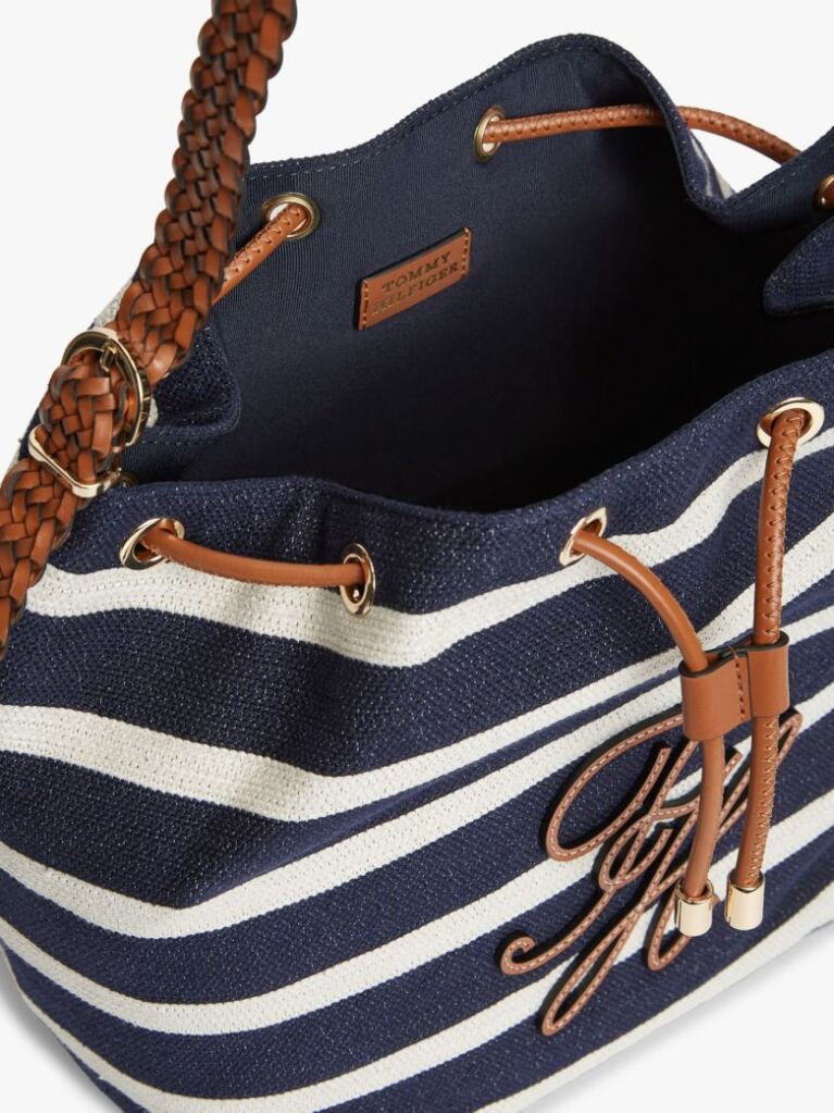 Multi Stripe Logo Adjustable Bucket Bag  Women