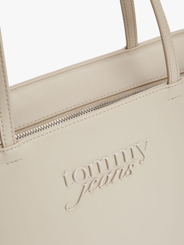 Beige Essential Embossed Logo Tote Bag  Women