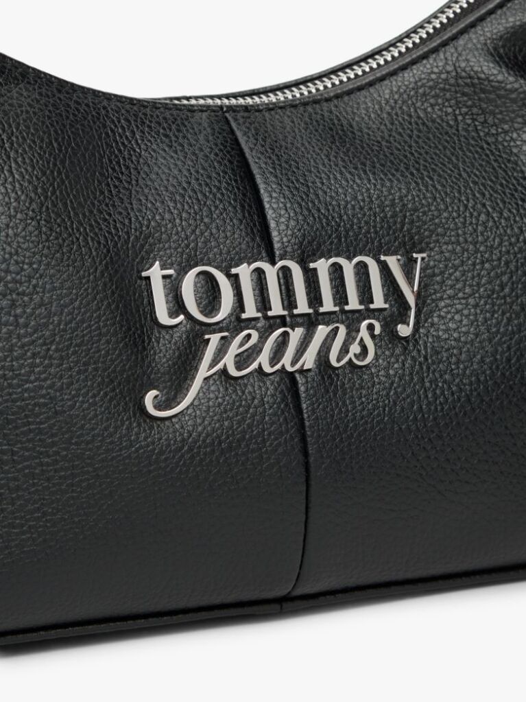 Black Metal Logo Shoulder Bag  Women