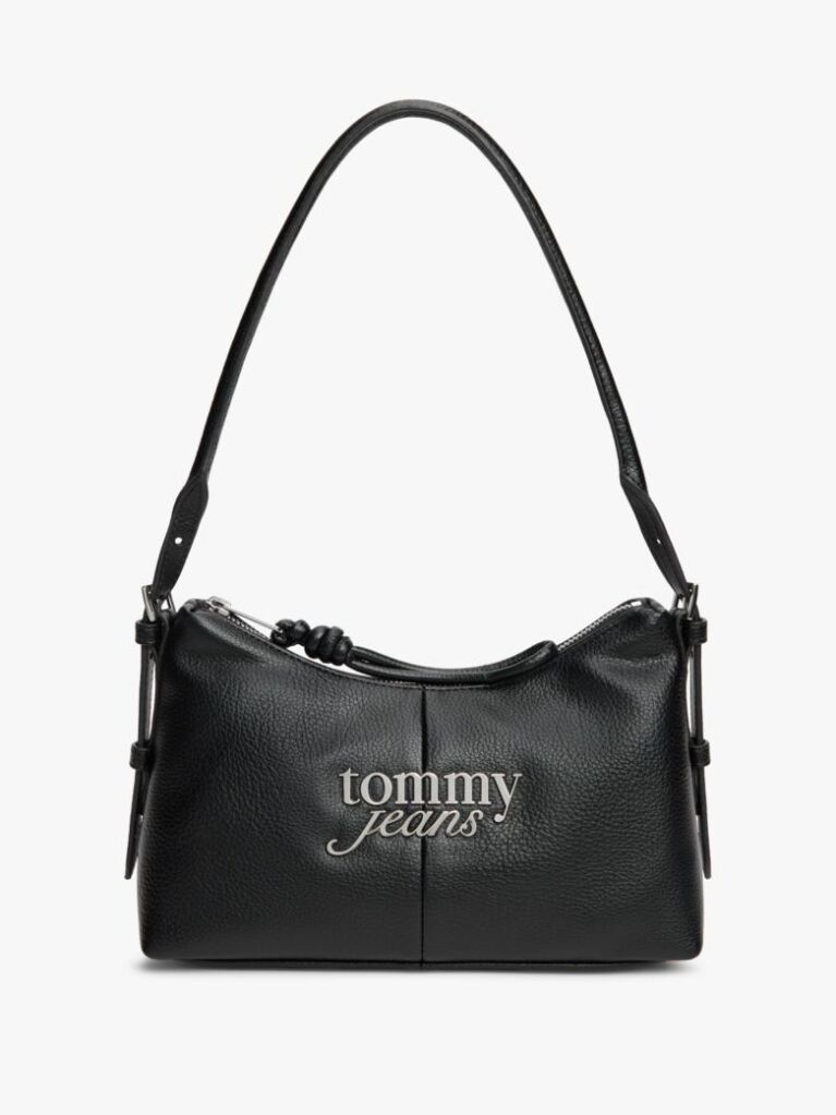 Black Metal Logo Shoulder Bag  Women