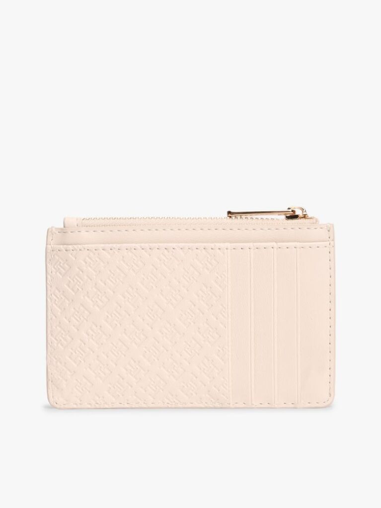 Beige Hilfiger Icon Debossed Credit Card Holder  Women