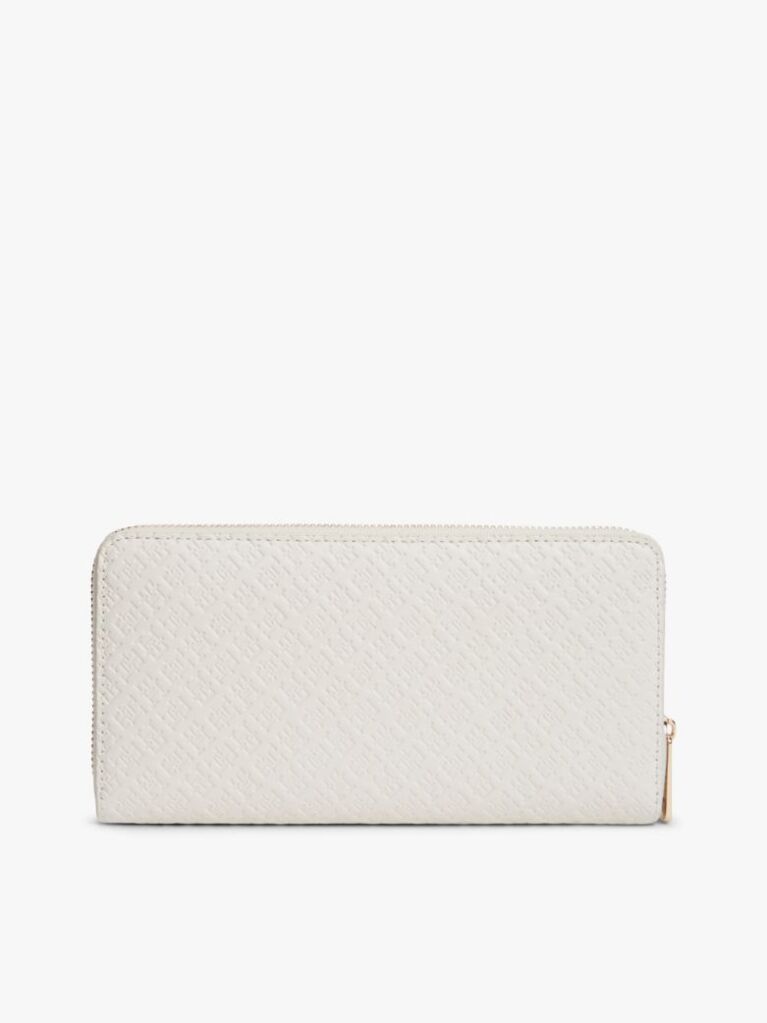 Beige Hilfiger Icon Debossed Zip-Around Wallet  Women