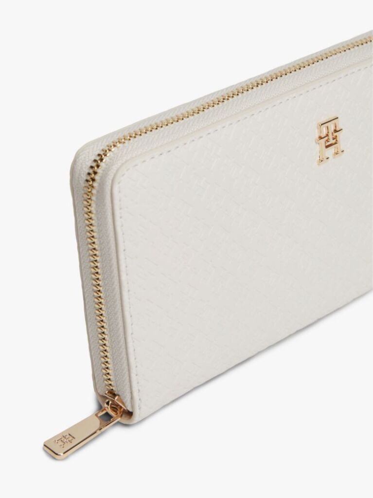 Beige Hilfiger Icon Debossed Zip-Around Wallet  Women