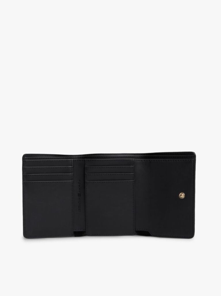 Black Hilfiger Icon Debossed Trifold Wallet  Women