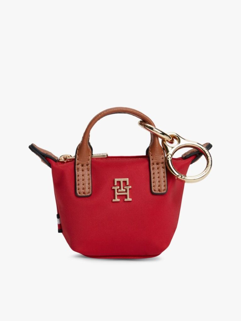 Red Tote Bag Keyring Pouch Charm  Women