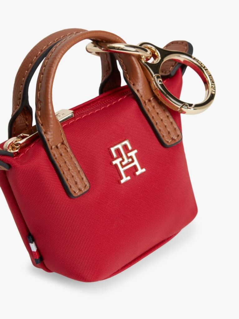 Red Tote Bag Keyring Pouch Charm  Women