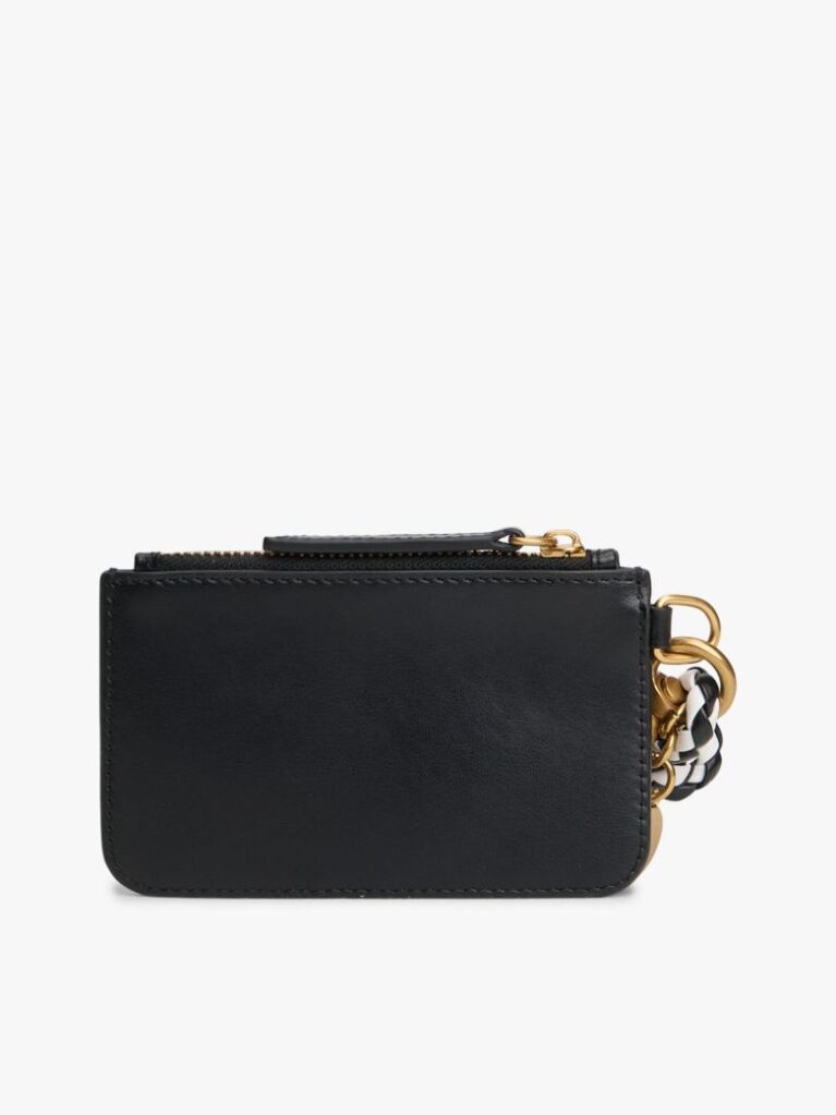 Black Multi Charm Leather Keyring Purse  Women