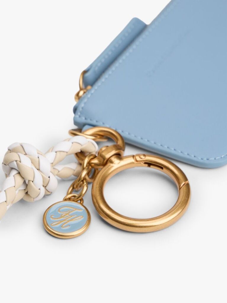 Blue Multi Charm Leather Keyring Purse  Women