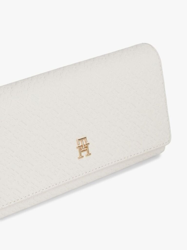 Beige Hilfiger Icon Embossed Flap Wallet  Women