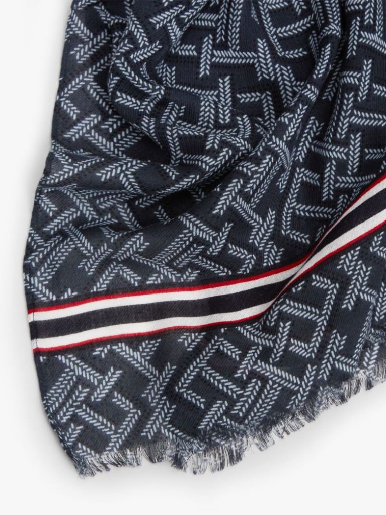 Blue TH Monogram Lightweight Scarf  Women