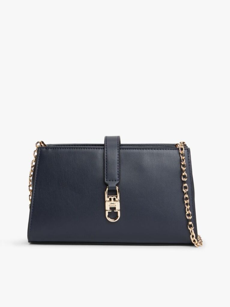 Blue TH Monogram Chain Strap Crossover Bag  Women