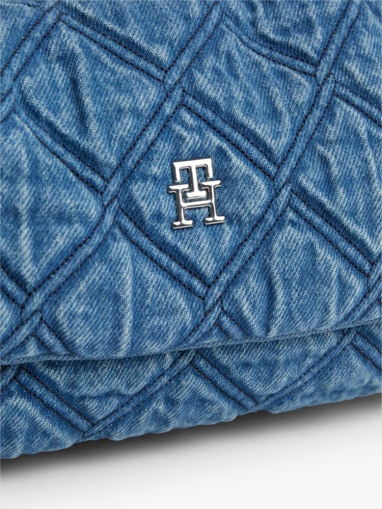 Denim Quilted Denim TH Monogram Shoulder Bag  Women