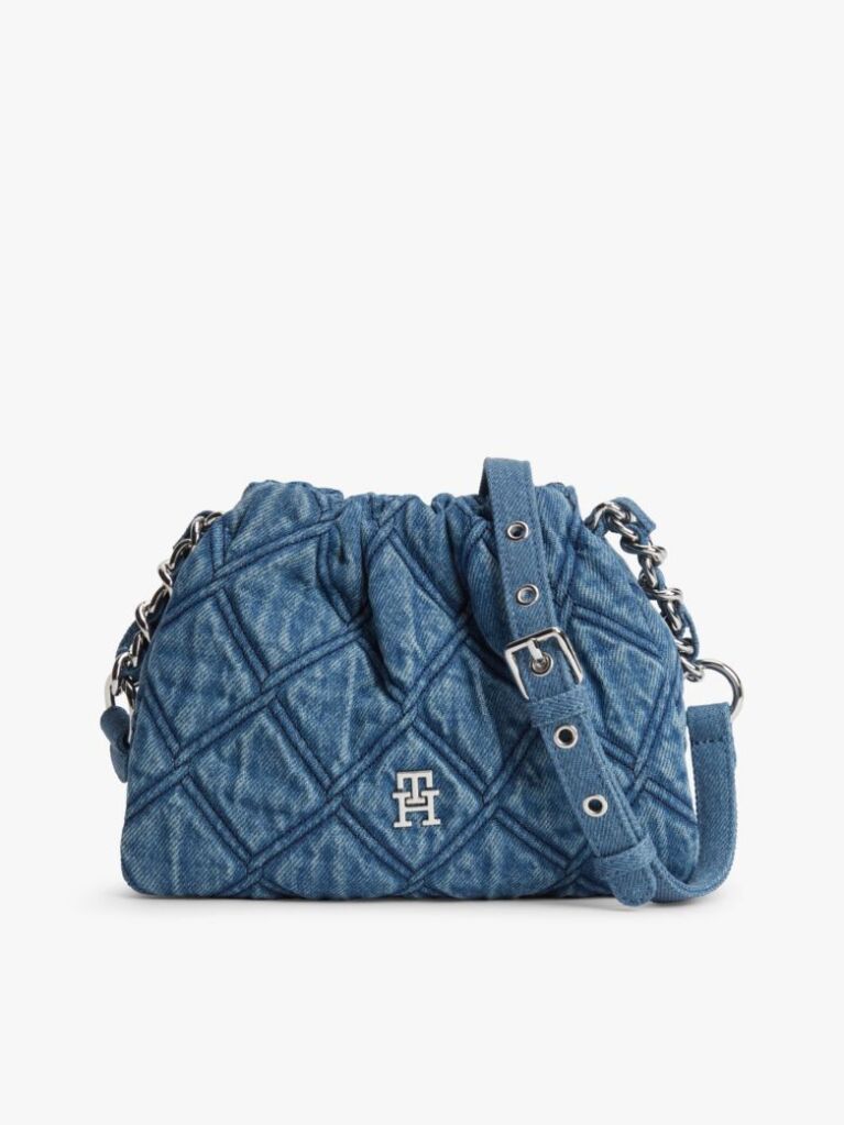 Denim Quilted Denim TH Monogram Crossbody Bag  Women