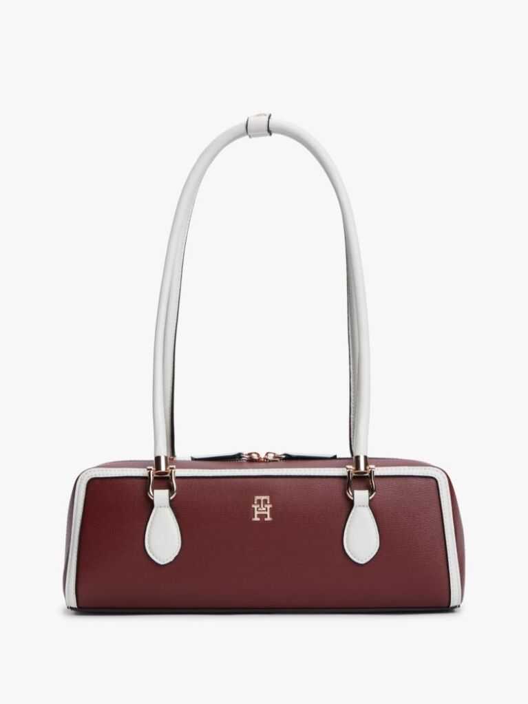 Red Colour-Blocked Rectangular Shoulder Bag  Women
