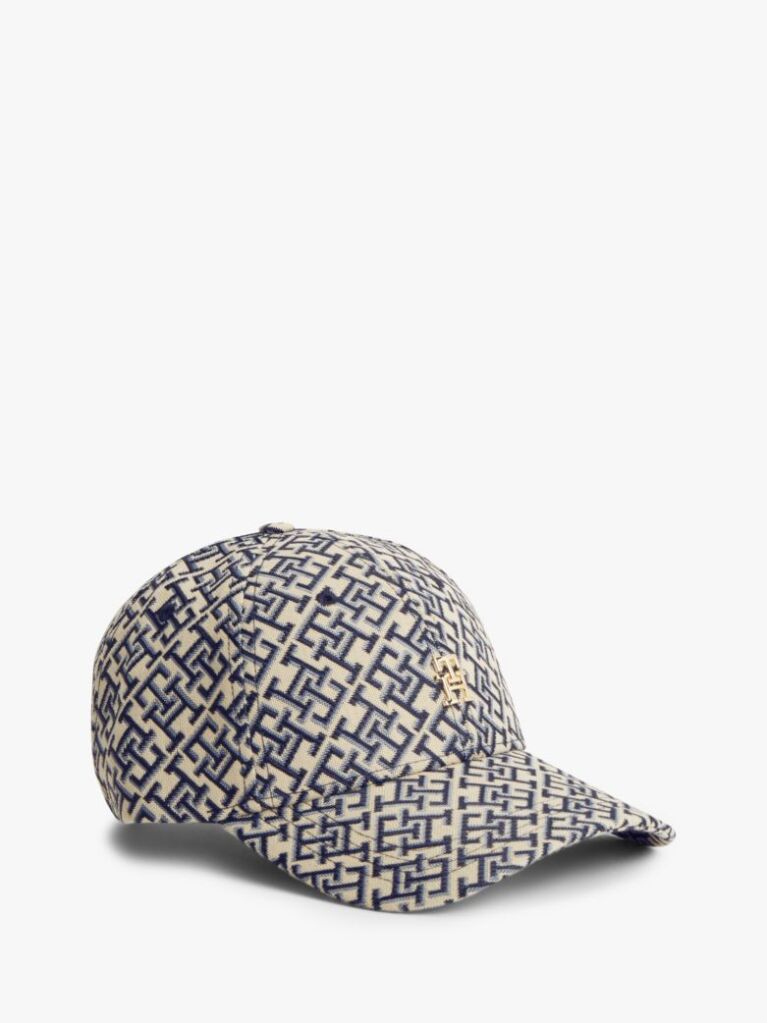 Blue TH Monogram Jacquard Baseball Cap  Women